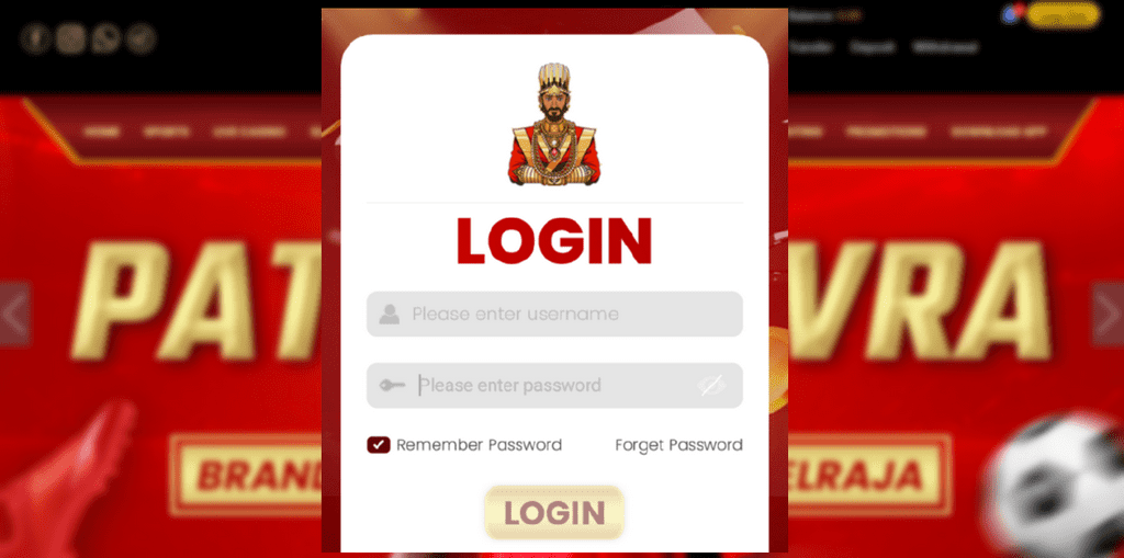 Entering the Khelrha's website is simple: just enter your username and password.